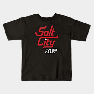 Salt City Roller Derby Logo R/W Kids T-Shirt
